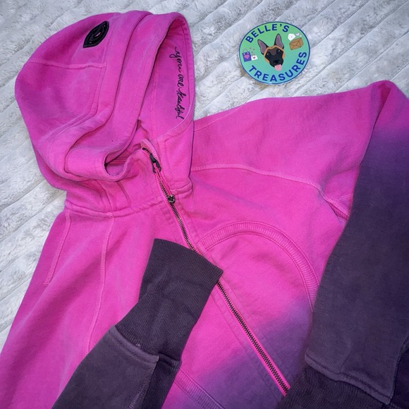 Lululemon Sz 8 Limited Edition‎ Scuba Jacket Pink Purple Ombré You Are Beautiful - Picture 1 of 15